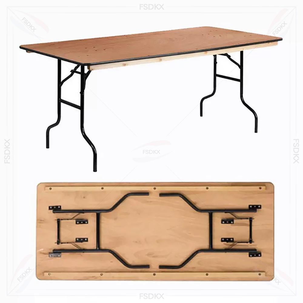 Outdoor Furniture Rental For Party - Durable Rectangular Rental Folding Event Wood