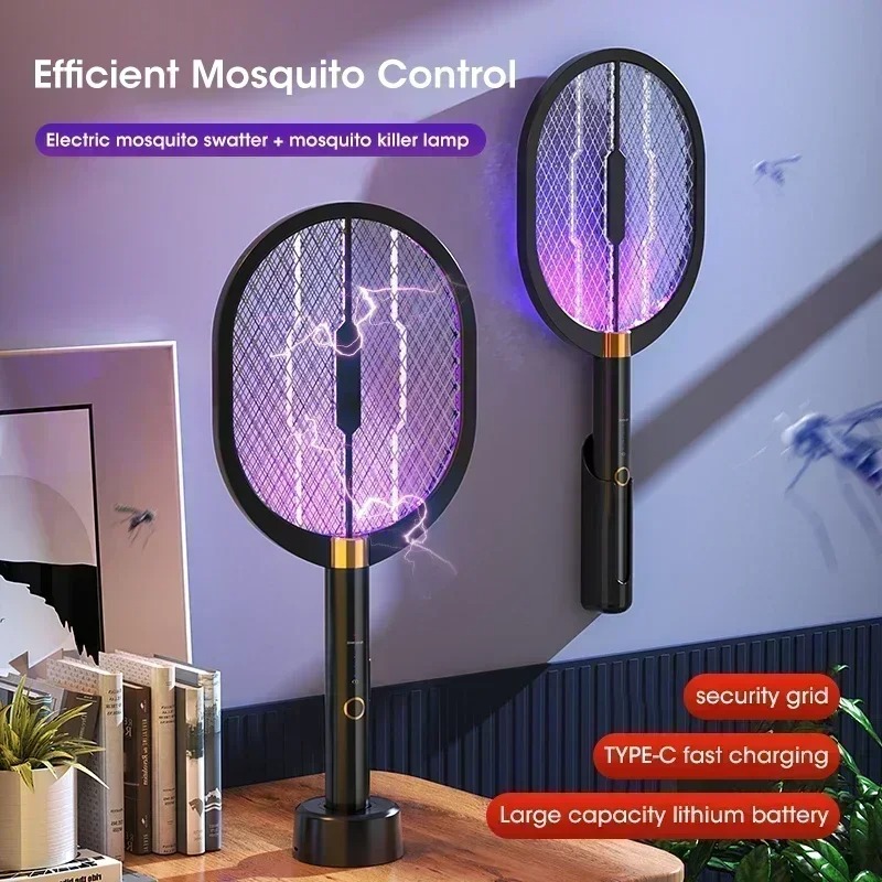 Outdoor Furniture Hay - Rechargeable 3000V Electric Mosquito Swatter With