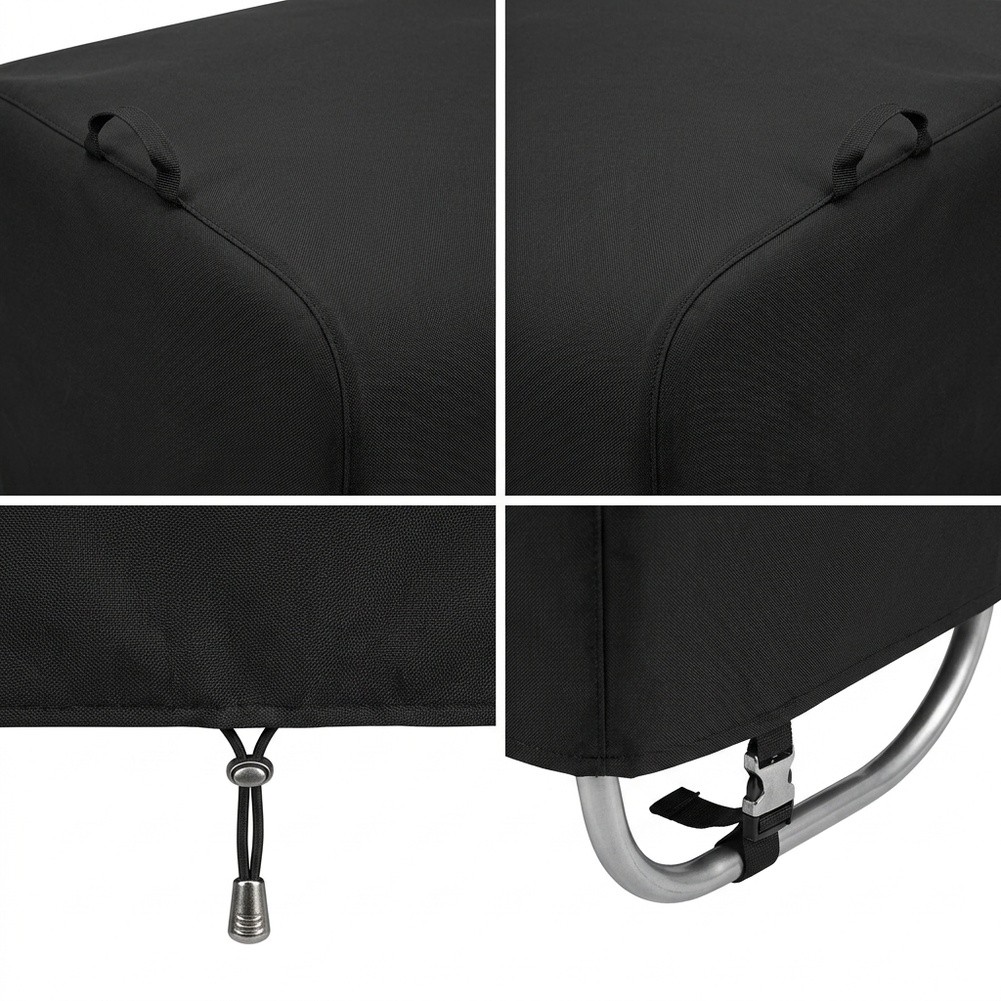 Outdoor Furniture Egg Chair - 210D Oxford Black Patio Egg Rocking