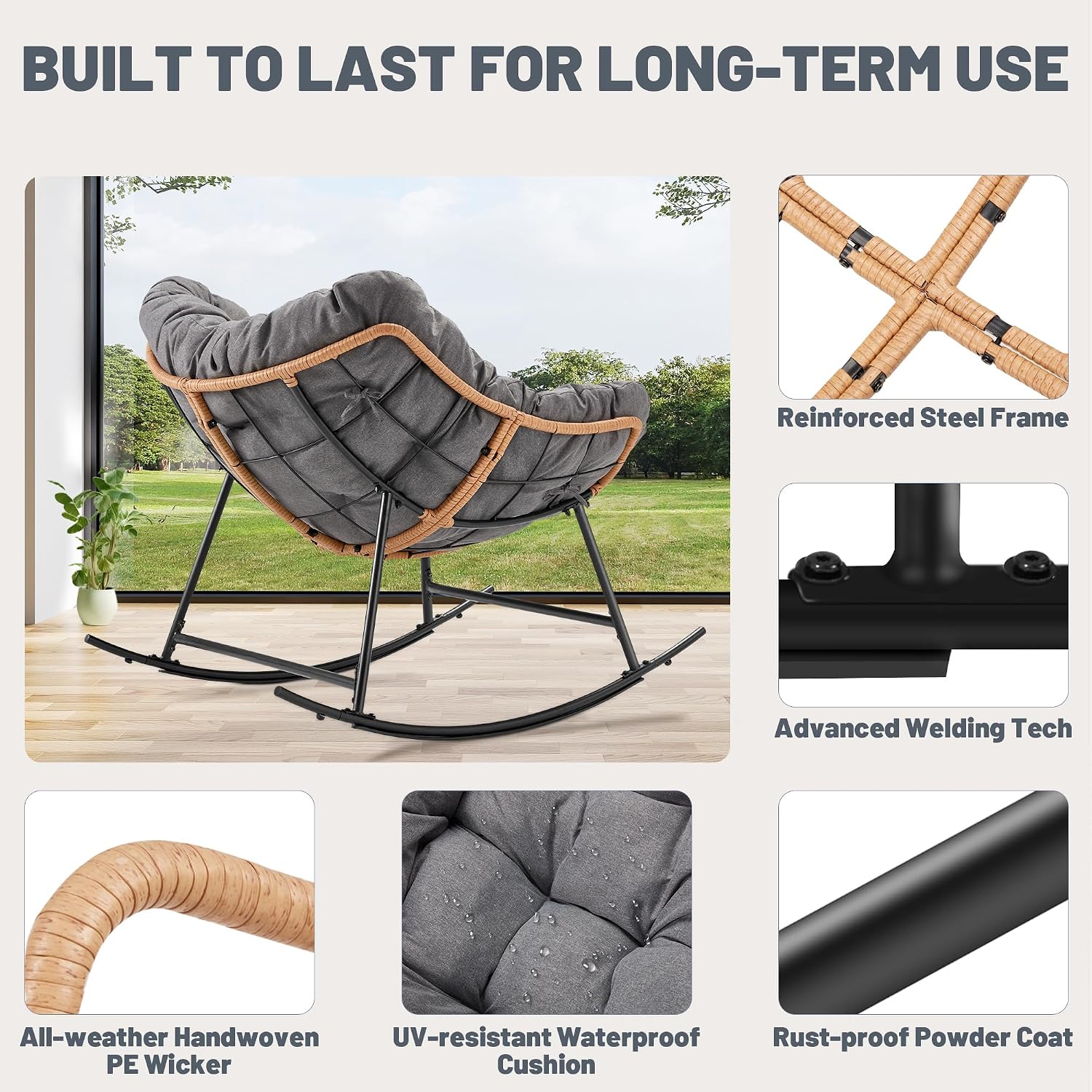 Outdoor Rattan Egg Rocking Cha - đánh giá và giá Outdoor Furniture Egg Chair