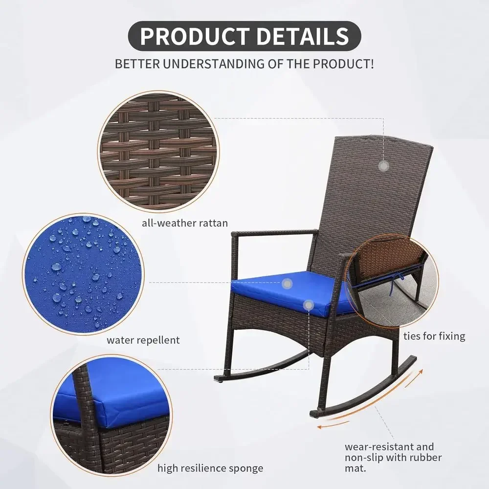 Outdoor PE Wicker Rocking Chai - đánh giá và giá Bistro Table Set