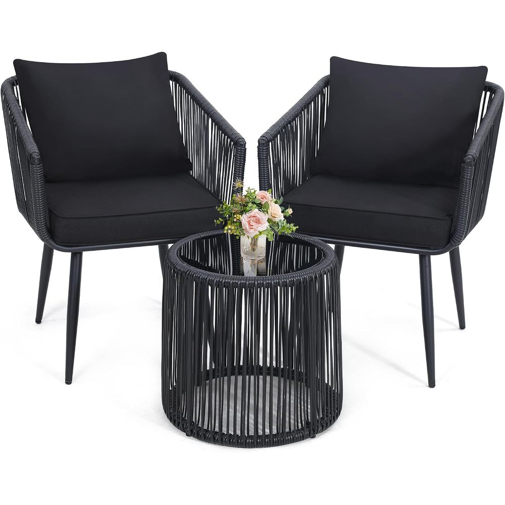 3-Piece Patio Rattan Bistro Co - đánh giá và giá Bistro Table Set