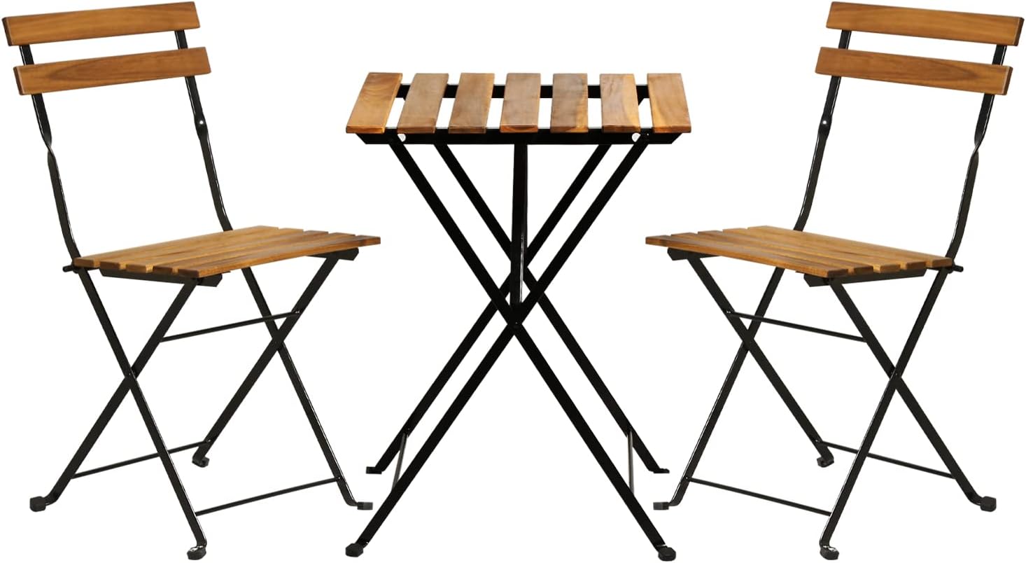Natural wood 3-piece folding p - đánh giá và giá Bistro Table Set