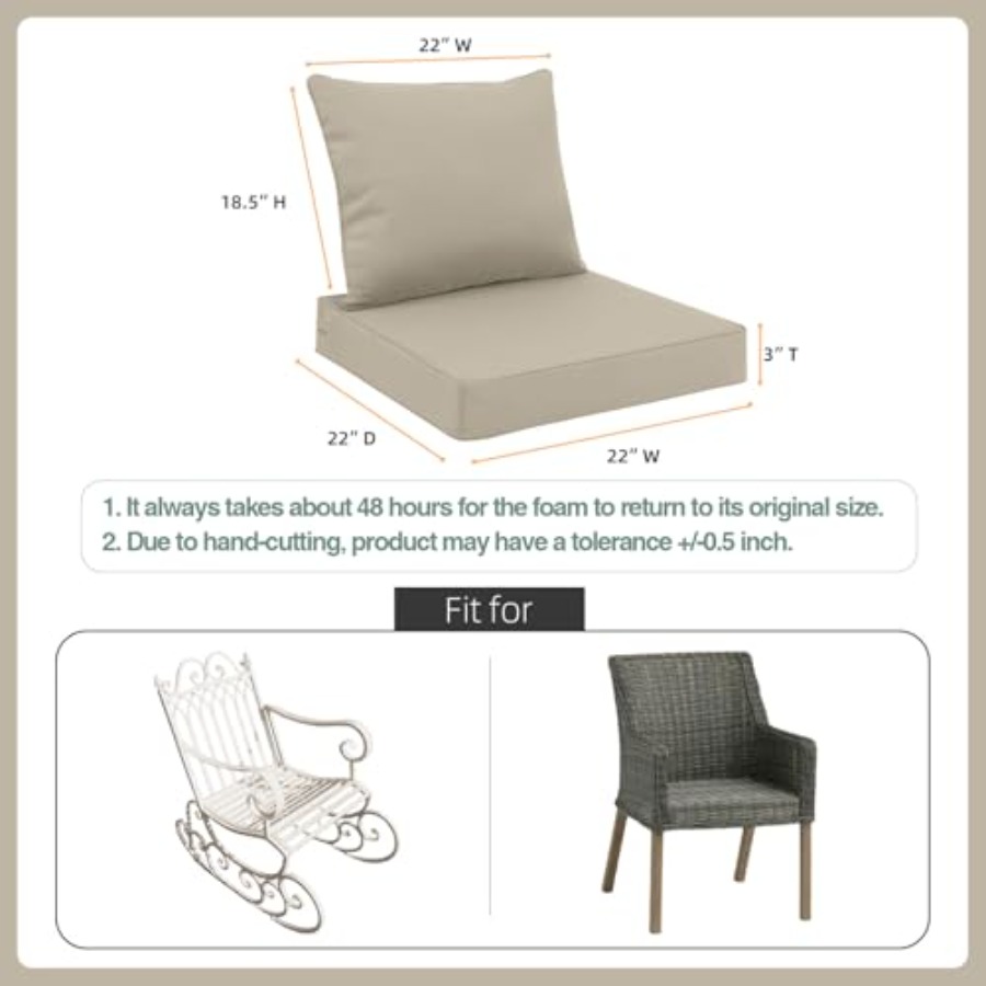 Outdoor Seat Cushion Set 22 x  - đánh giá và giá Outdoor Furniture Cushions 22 X 22