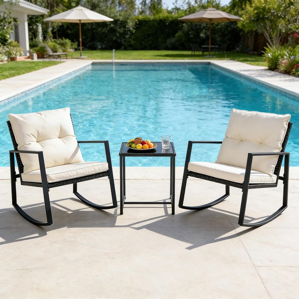3 Piece Outdoor Rocking Bistro - đánh giá và giá Bistro Table Set