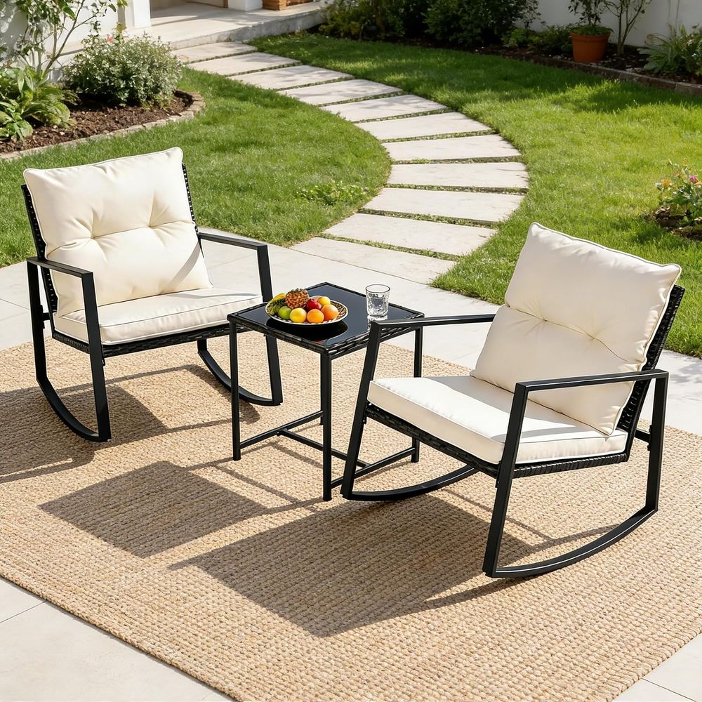 3 Piece Outdoor Rocking Bistro - đánh giá và giá Bistro Table Set