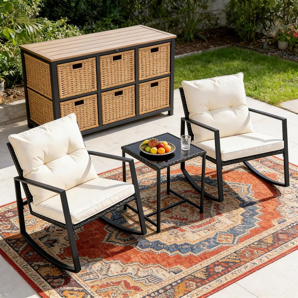 3 Piece Outdoor Rocking Bistro - đánh giá và giá Bistro Table Set
