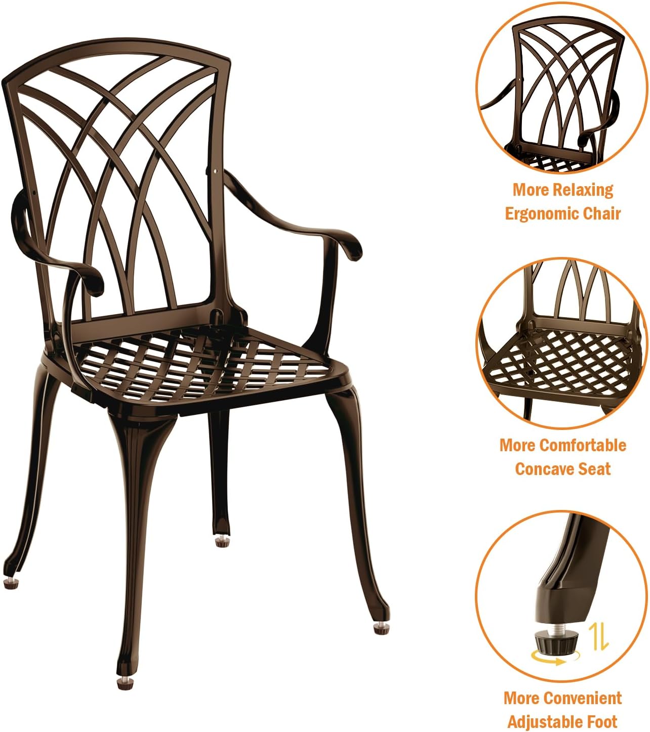 Bronze cast aluminum 3-piece r - đánh giá và giá Bistro Table Set