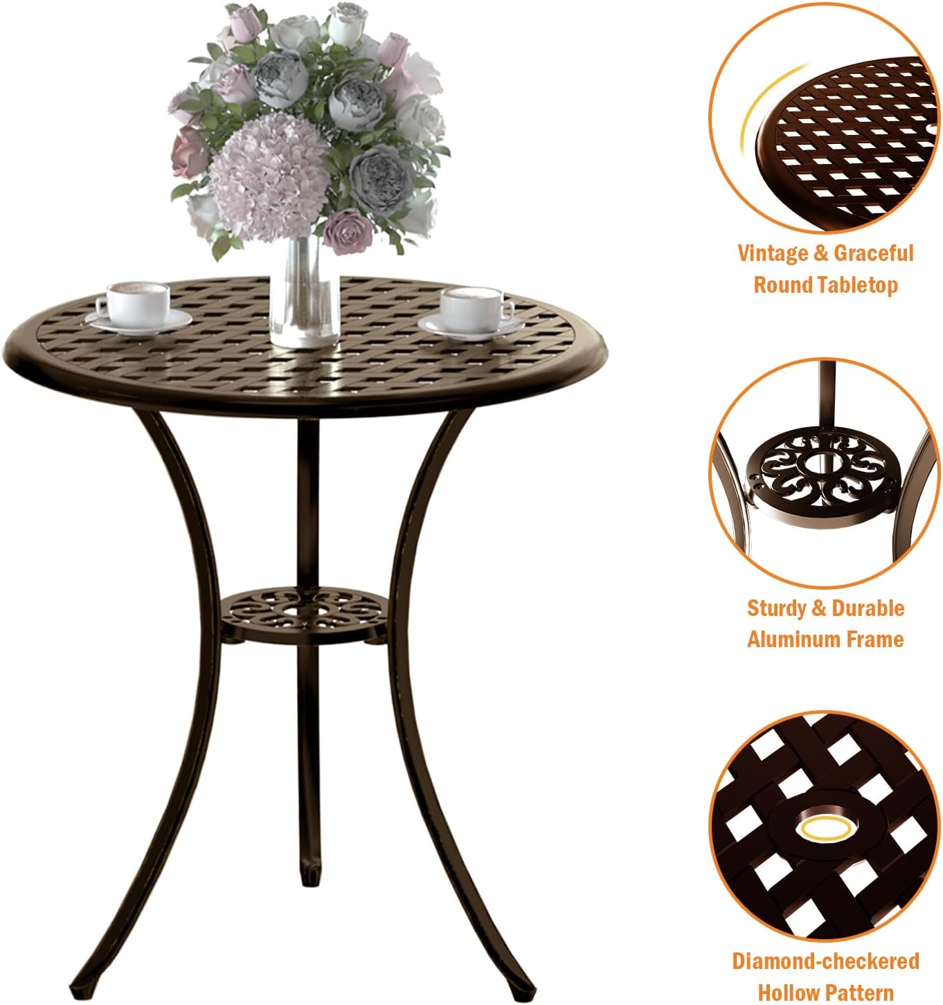 Bronze cast aluminum 3-piece r - đánh giá và giá Bistro Table Set