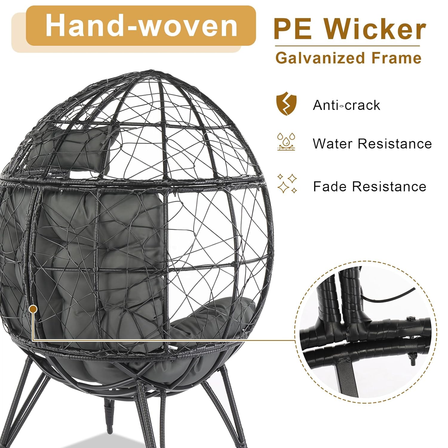 Oversized Wicker Egg Chair Cus - đánh giá và giá Outdoor Furniture Egg Chair