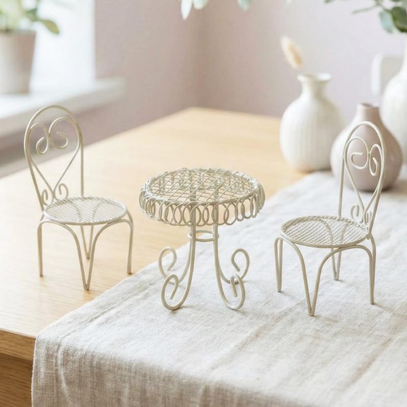 1/3Pcs Dollhouse Garden Displa - đánh giá và giá Bistro Table Set