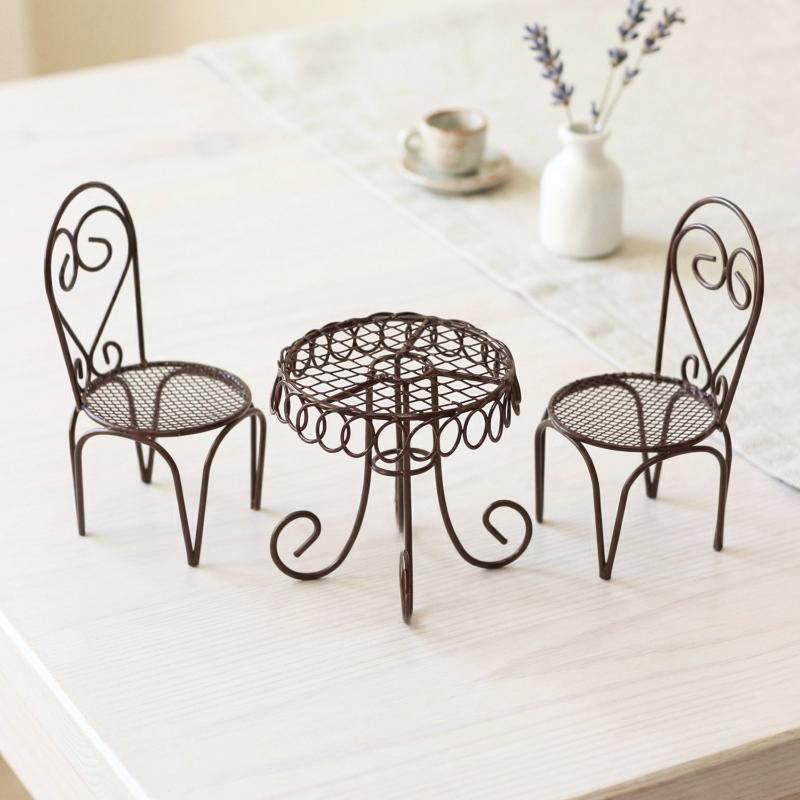 1/3Pcs Dollhouse Garden Displa - đánh giá và giá Bistro Table Set