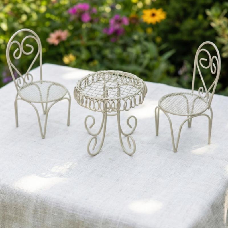 1/3Pcs Dollhouse Garden Displa - đánh giá và giá Bistro Table Set