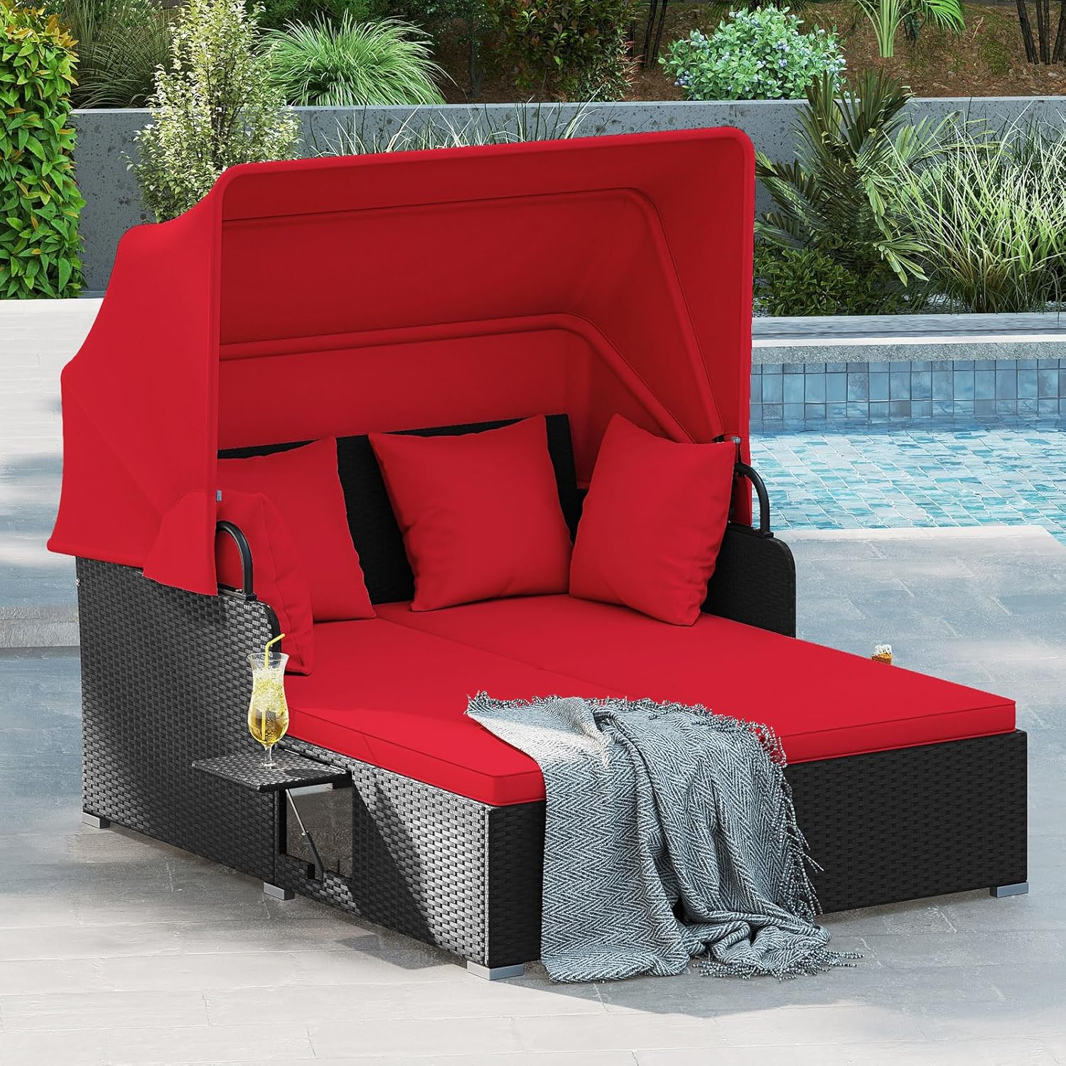 2 Person Rattan Outdoor Daybed - đánh giá và giá Outdoor Daybed Furniture