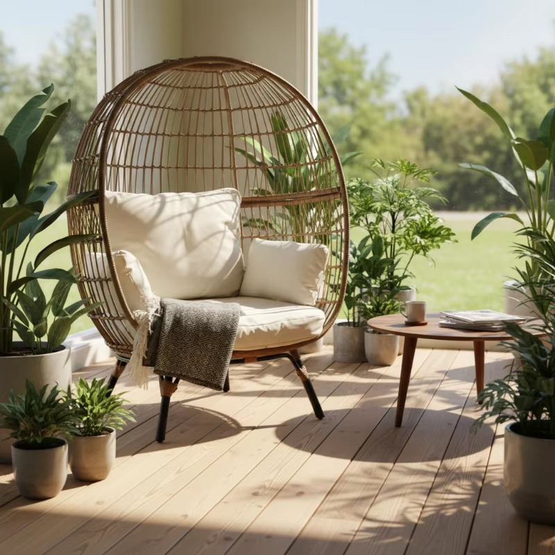 High-quality outdoor wicker ra - đánh giá và giá Outdoor Furniture Egg Chair